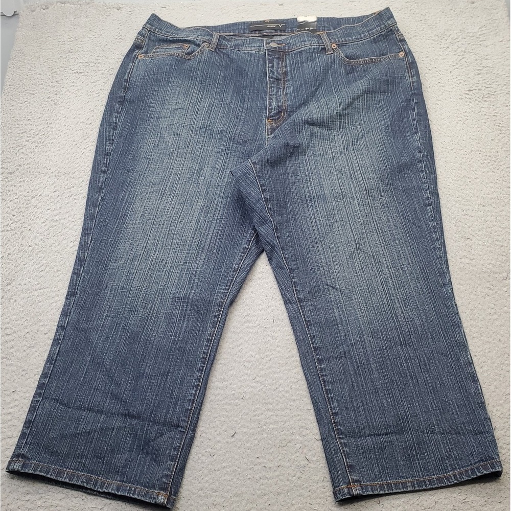 Venezia Jeans Womens 24 Blue Denim Faded Stretch 5-Pockets Low Waist Relaxed Fit